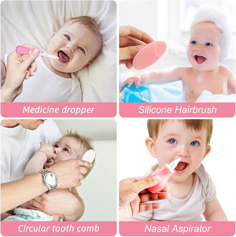 POPYJAN Baby Healthcare and Grooming Kit for Newborn Kids, 31PCS Upgraded Safety Baby Care Kit, Newborn Nursery Health Care Set, Baby Care Products (Pink（31PCS) - Image 4